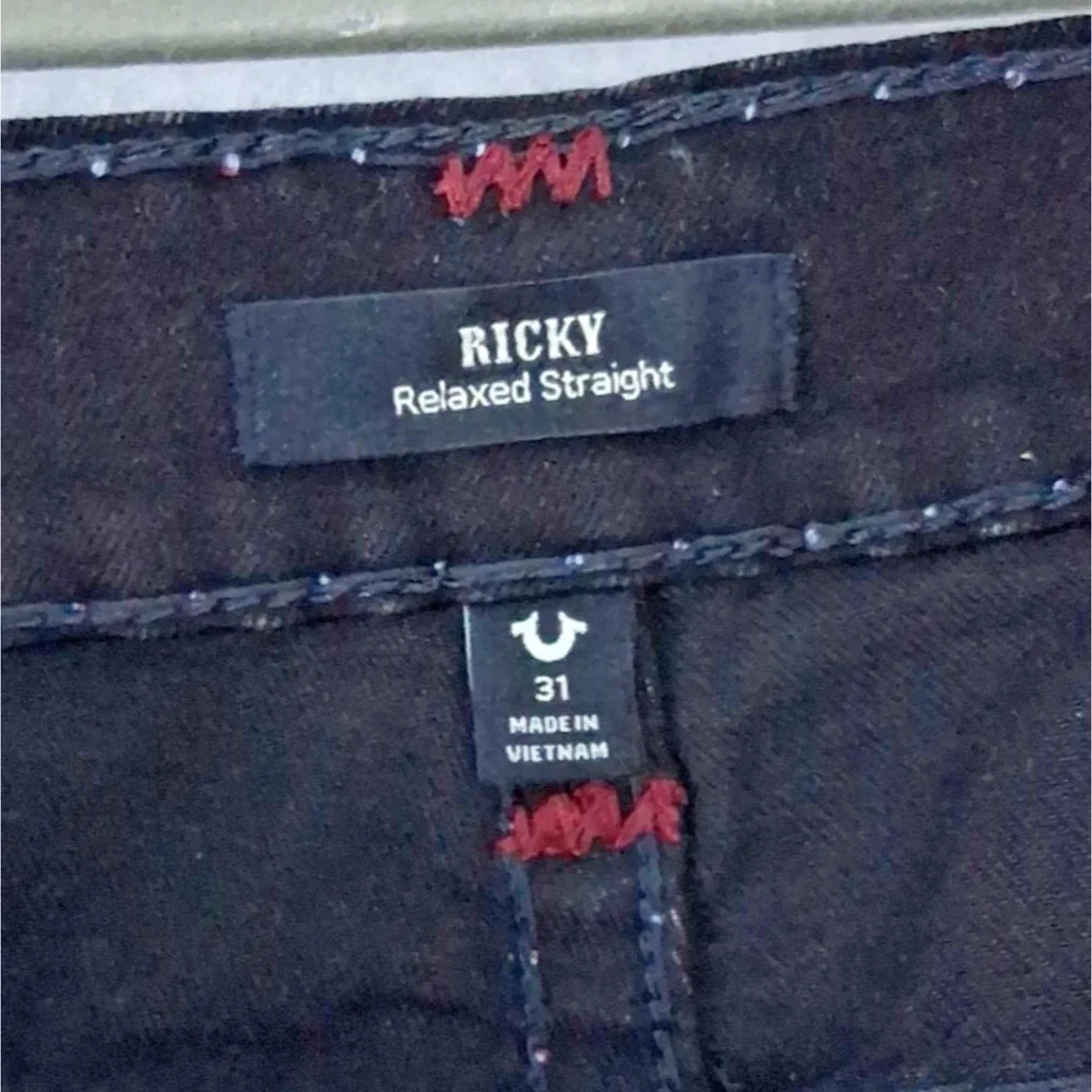 True Religion World Tour Ricky Relaxed Straight Jeans Black 31 NWT